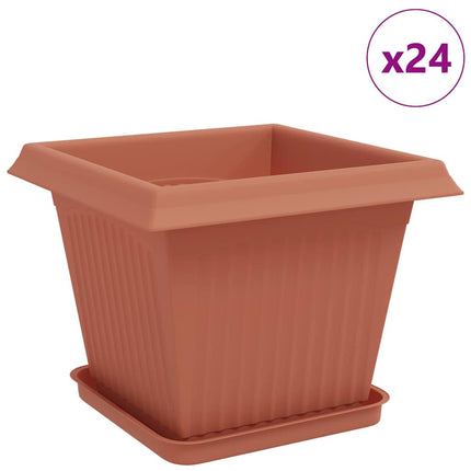 Plantepotter 24 stk. Mursten Rød Plastik