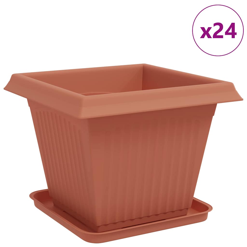 Plantepotter 24 pcs Mursten Rød 38 x 38 x 30 cm Plastik