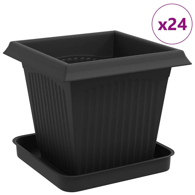 Plantepotter 24 stk. Sort Plastik