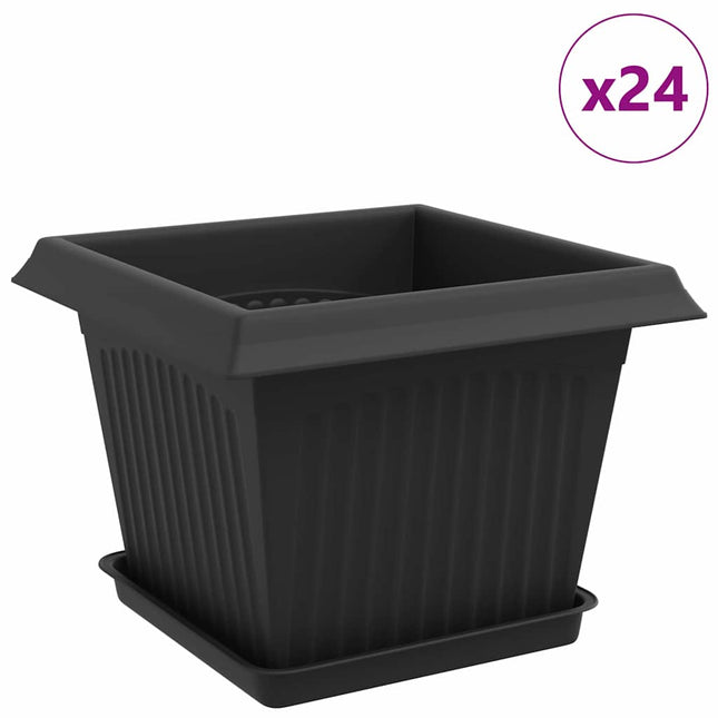 Plantepotter 24 stk. Sort Plastik
