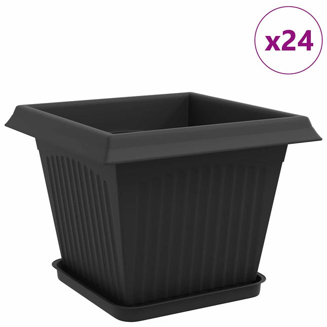 Plantepotter 24 stk. Sort Plastik