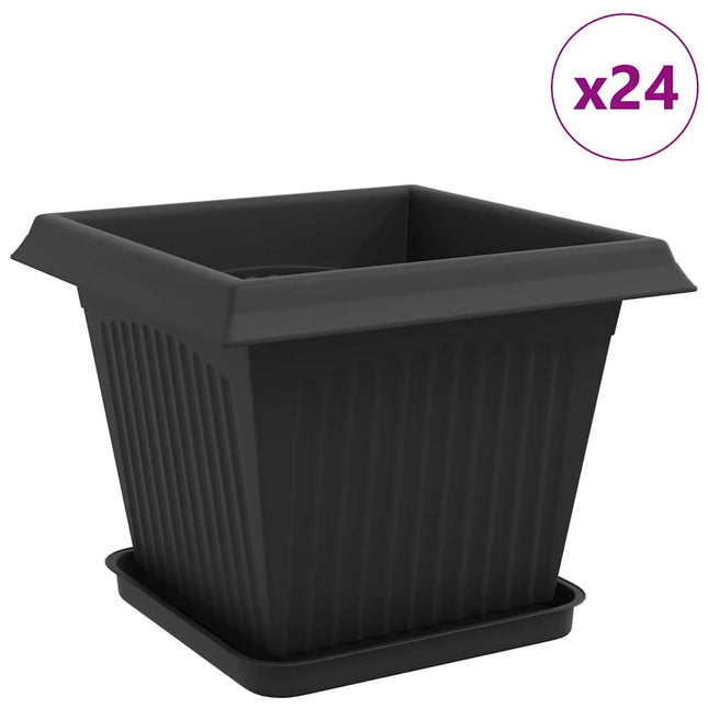 Plantepotter 24 stk. Sort Plastik