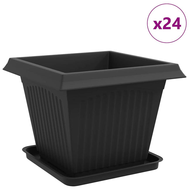 Plantepotter 24 stk. Sort Plastik