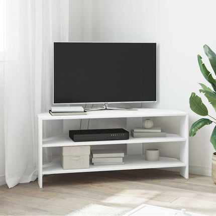 HjørneTVskab 100 x 40,5 x 45 cm Hvid Konstrueret træ