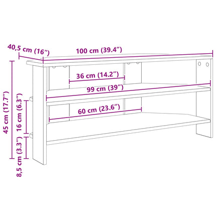 HjørneTVskab 100 x 40,5 x 45 cm Sort Konstrueret træ