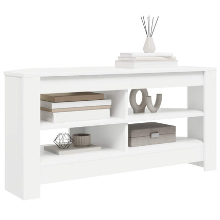 HjørneTVskab 102 x 40,5 x 45 cm Hvid Konstrueret træ