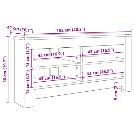 HjørneTVskab 102 x 40,5 x 45 cm Sort Konstrueret træ