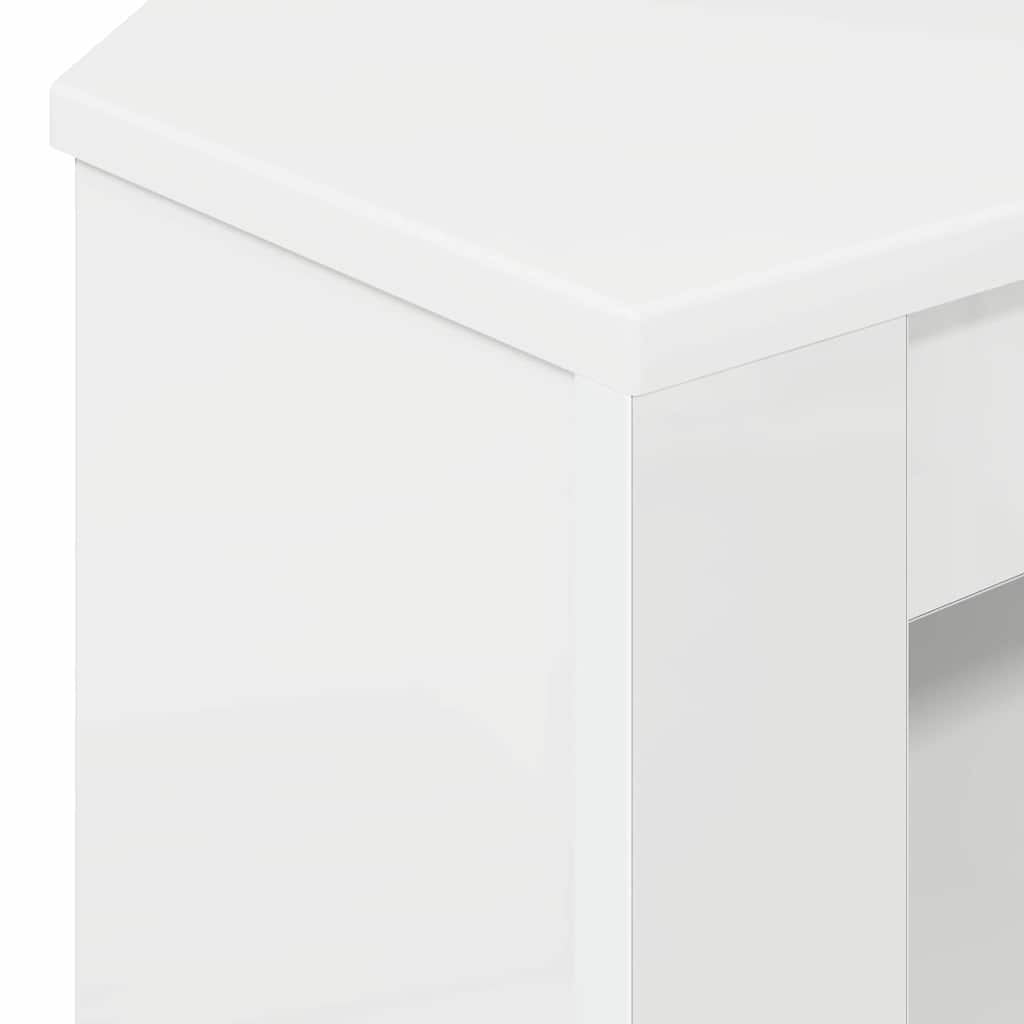 HjørneTVskab Højglans Hvid 102 x 40,5 x 45 cm Konstrueret træ