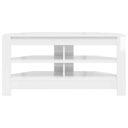 HjørneTVskab Højglans Hvid 102 x 40,5 x 45 cm Konstrueret træ
