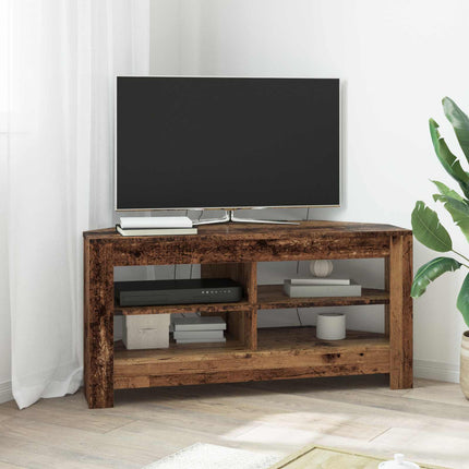 HjørneTVskab 102 x 40,5 x 45 cm Gammelt træ Konstrueret træ