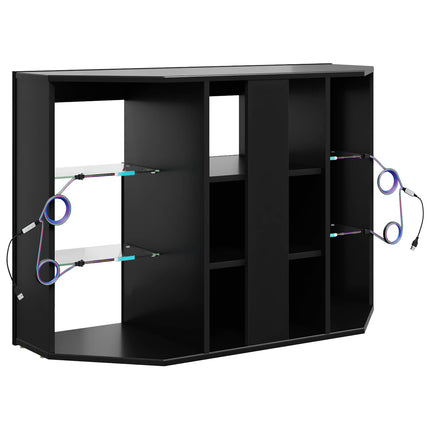 Hjørne LED TV Skab 100x40x68cm Sort Konstrueret træ