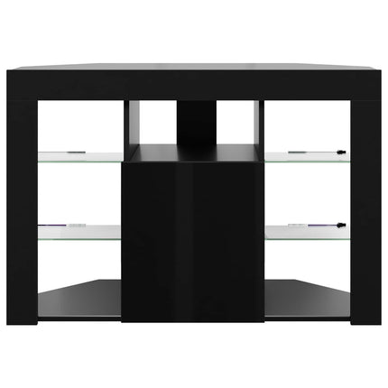 Hjørne LED TV Skab 100x40x68cm Sort Konstrueret træ