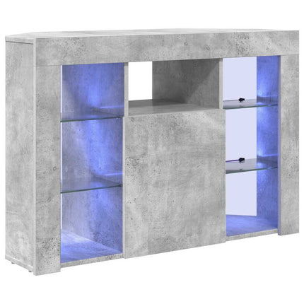 Hjørne LED TV Skab 100x40x68cm Beton Grå Konstrueret træ