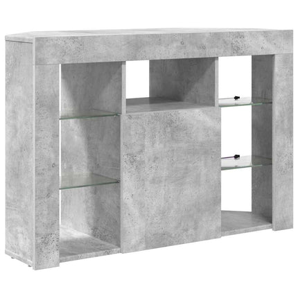 Hjørne LED TV Skab 100x40x68cm Beton Grå Konstrueret træ