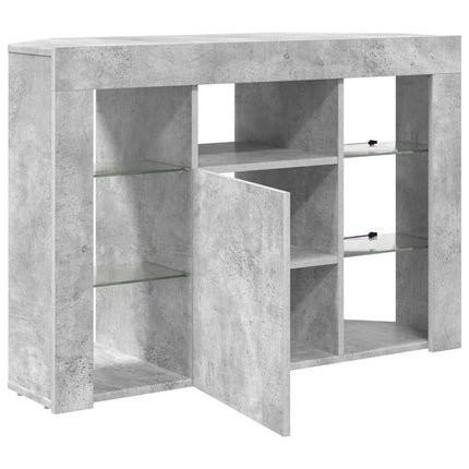 Hjørne LED TV Skab 100x40x68cm Beton Grå Konstrueret træ