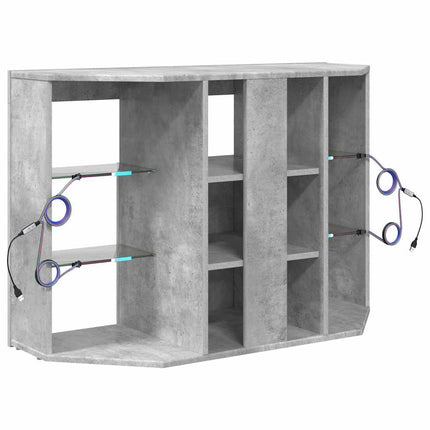 Hjørne LED TV Skab 100x40x68cm Beton Grå Konstrueret træ