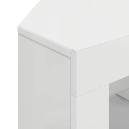 Hjørne LED TV Skab Højglans Hvid 100x40x68cm Konstrueret træ
