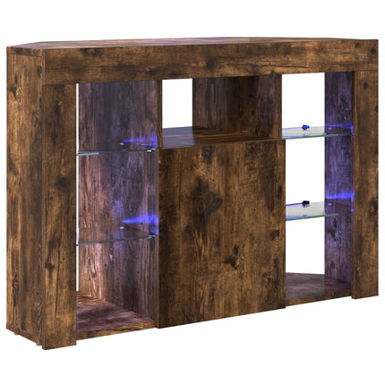 Hjørne LED TV Skab 100x40x68cm Røget eg Konstrueret træ