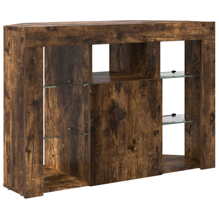 Hjørne LED TV Skab 100x40x68cm Røget eg Konstrueret træ