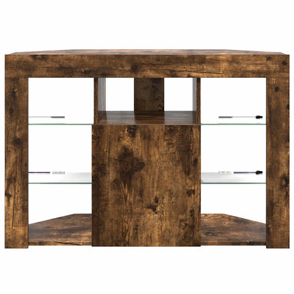 Hjørne LED TV Skab 100x40x68cm Røget eg Konstrueret træ