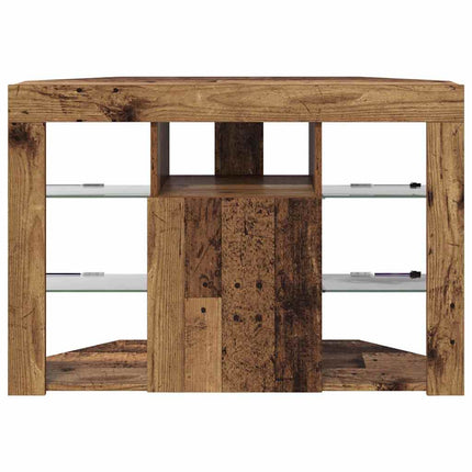 Hjørne LED TV Skab 100x40x68cm Gammelt træ Konstrueret træ