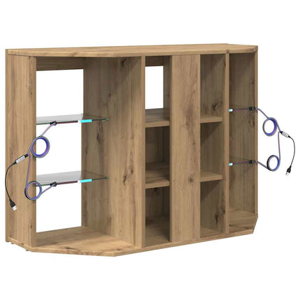 Hjørne LED TV Skab 100x40x68cm Artisan Egetræ Konstrueret træ