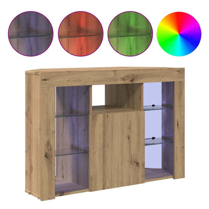 Hjørne LED TV Skab 100x40x68cm Artisan Egetræ Konstrueret træ
