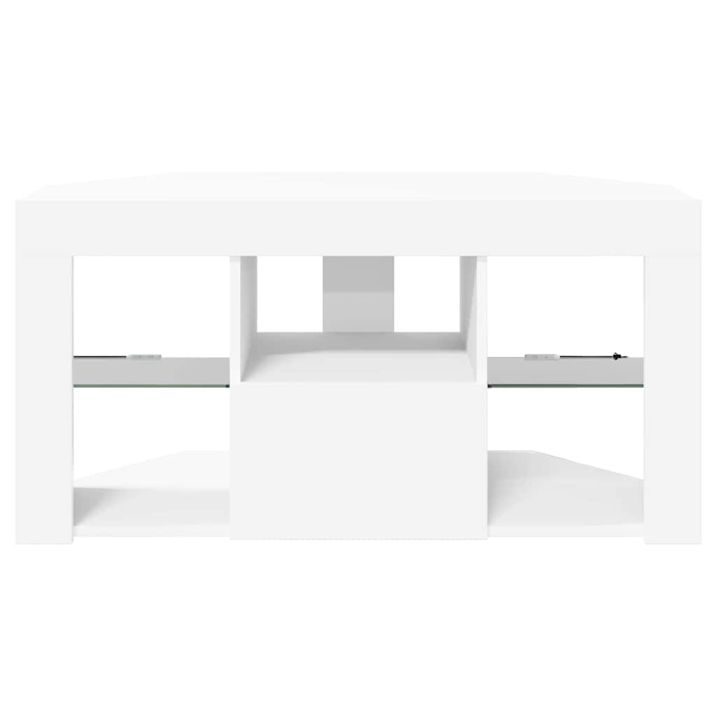 Hjørne LED TV Skab Hvid 100 x 40 x 50 cm Konstrueret træ