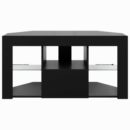 Hjørne LED TV Skab Sort 100 x 40 x 50 cm Konstrueret træ