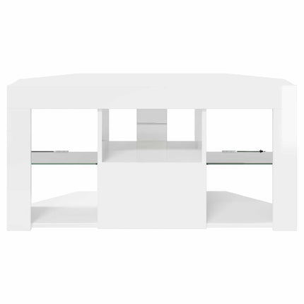 Hjørne LED TV Skab Vægmonteret Højglans Hvid 100 x 40 x 50 cm