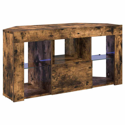 Hjørne LED TV Skab 100 x 40 x 50 cm Røget eg Konstrueret træ