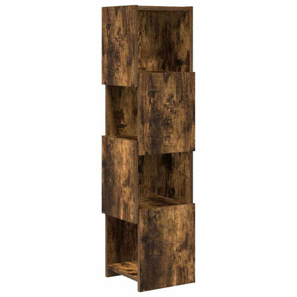 Hjørneskab 25,5x25x102cm Konstrueret træ Røget eg