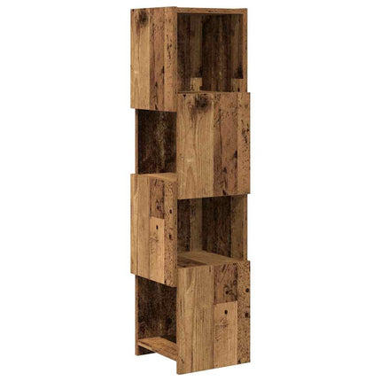 Hjørneskab 25,5x25x102cm Konstrueret træ Gammelt træ