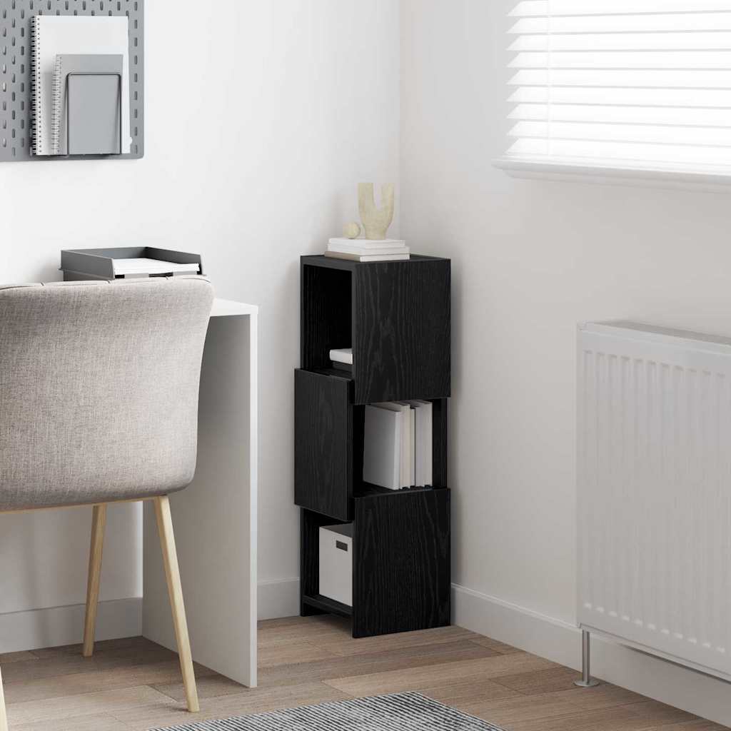 Hjørneskab Sort eg 25,5x25x80cm Konstrueret træ
