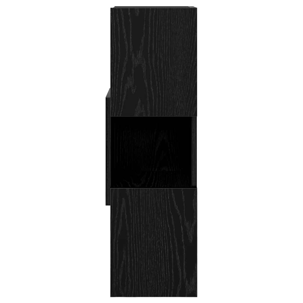 Hjørneskab Sort eg 25,5x25x80cm Konstrueret træ