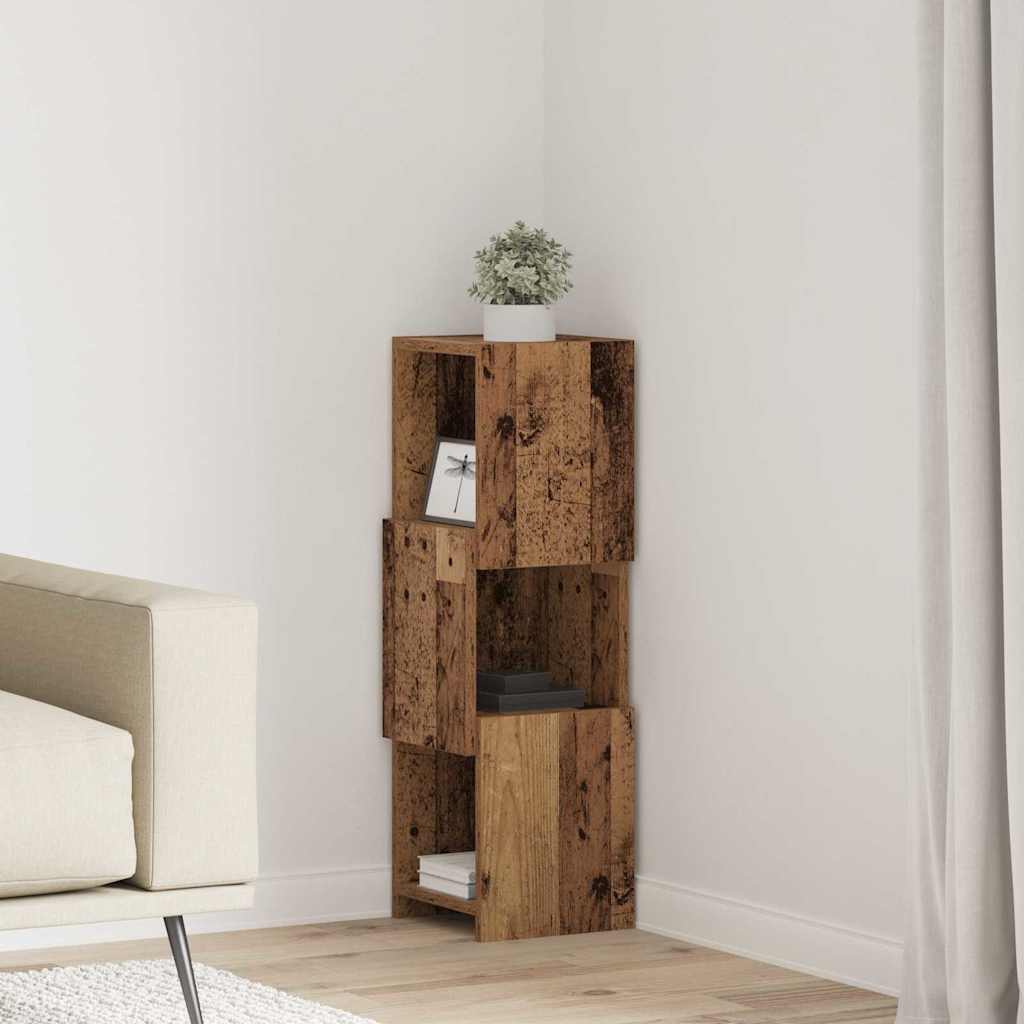 Hjørneskab Gammelt træ 25,5x25x80cm Konstrueret træ