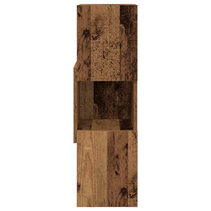 Hjørneskab 25,5x25x80cm Konstrueret træ Gammelt træ