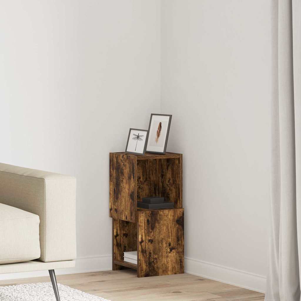 Hjørneskab Røget eg 25,5x25x55cm Konstrueret træ
