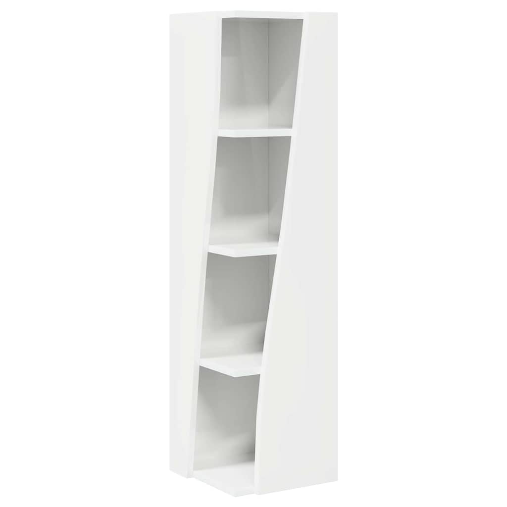 Hjørneskab Høj gloss hvid 27,5x27x102cm Konstrueret træ