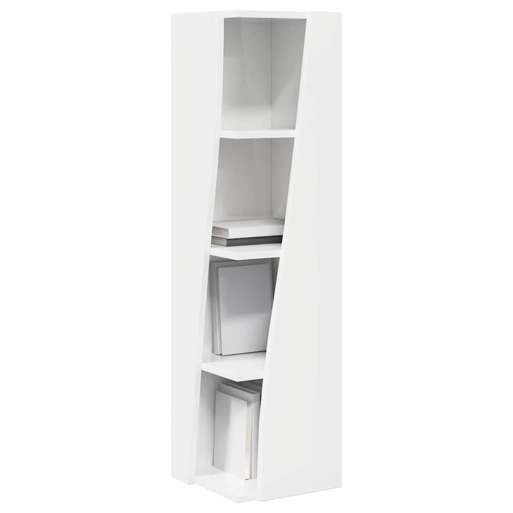 Hjørneskab Høj gloss hvid 27,5x27x102cm Konstrueret træ