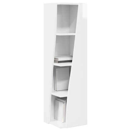 Hjørneskab 27,5x27x102cm Konstrueret træ Høj gloss hvid
