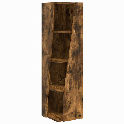 Hjørneskab 27,5x27x102cm Konstrueret træ Røget eg