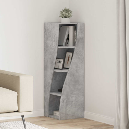 Hjørneskab Beton Grå 32x32x102cm Konstrueret træ