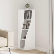 Hjørneskab Høj gloss hvid 32x32x102cm Konstrueret træ