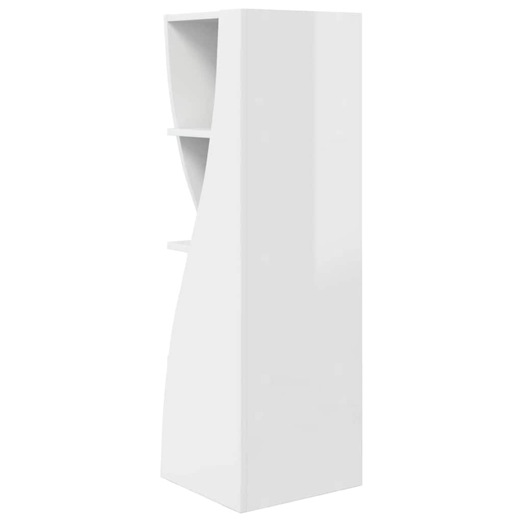 Hjørneskab Høj gloss hvid 32x32x102cm Konstrueret træ