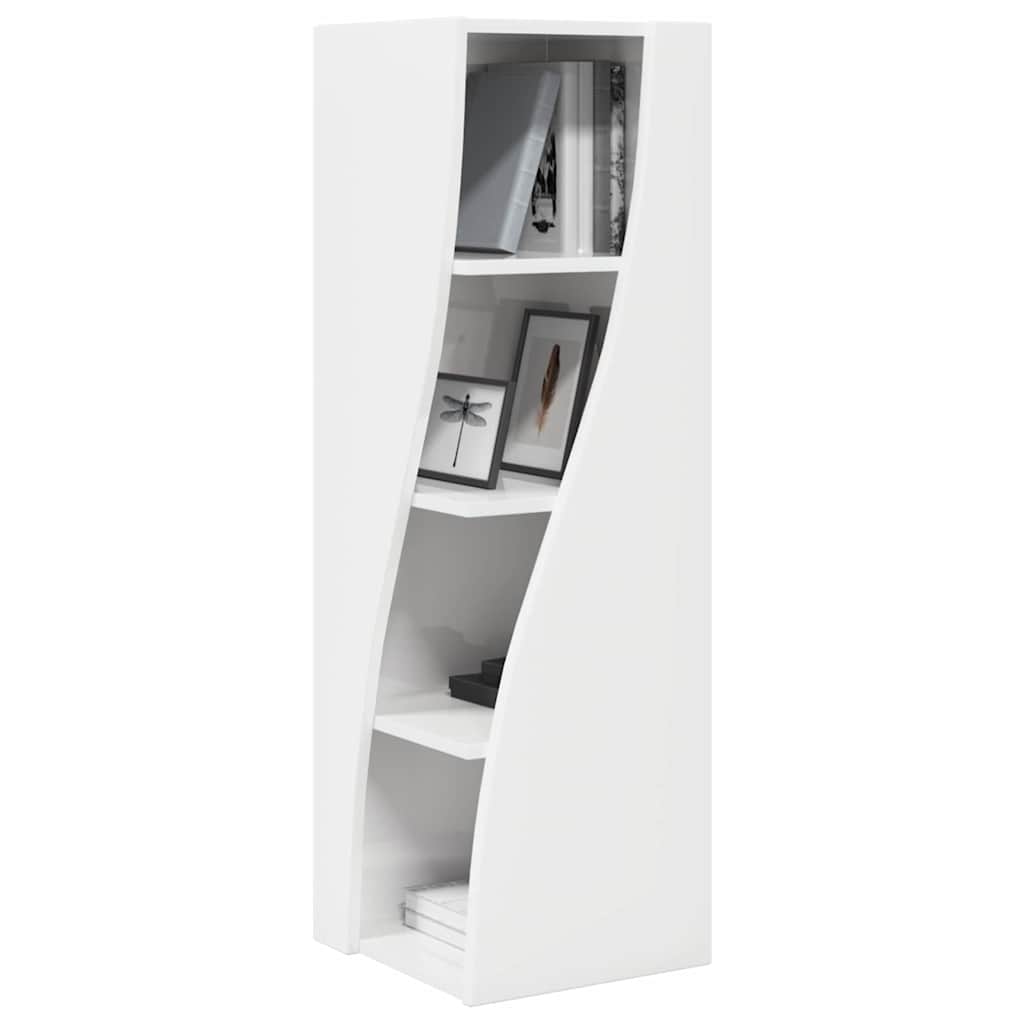 Hjørneskab Høj gloss hvid 32x32x102cm Konstrueret træ