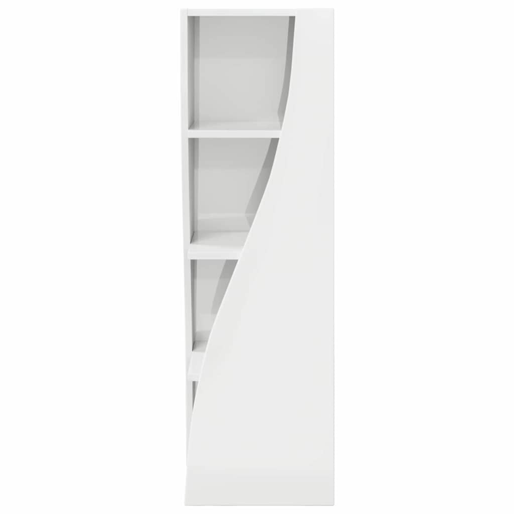 Hjørneskab Høj gloss hvid 32x32x102cm Konstrueret træ