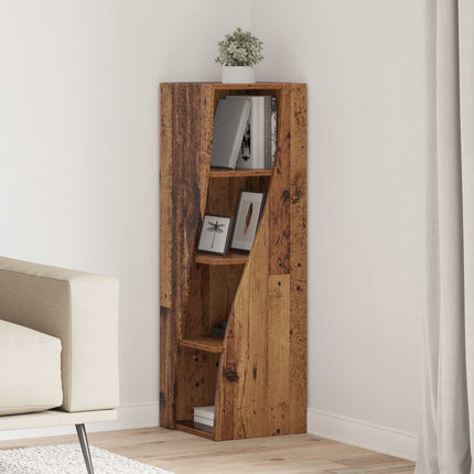 Hjørneskab Gammelt træ 32x32x102cm Konstrueret træ