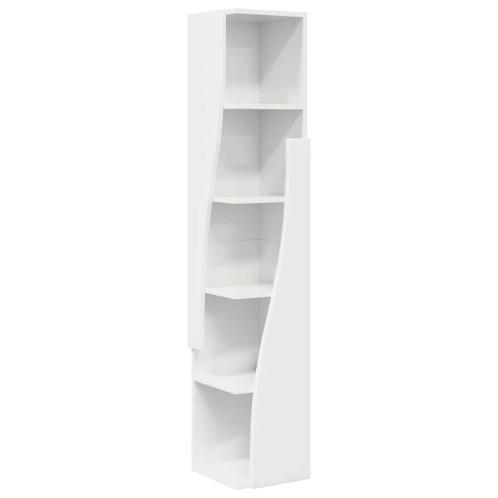 Hjørneskab Høj gloss hvid 27,5x27x140cm Konstrueret træ