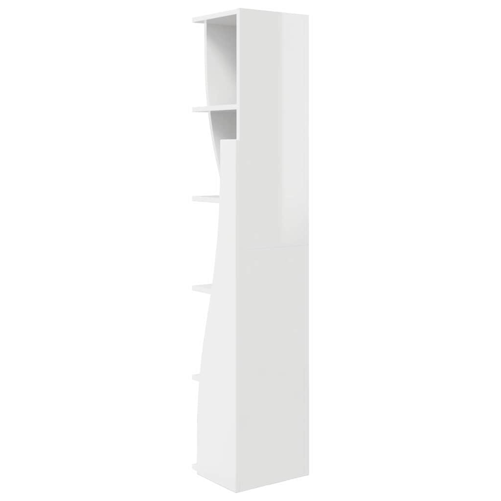 Hjørneskab Høj gloss hvid 27,5x27x140cm Konstrueret træ